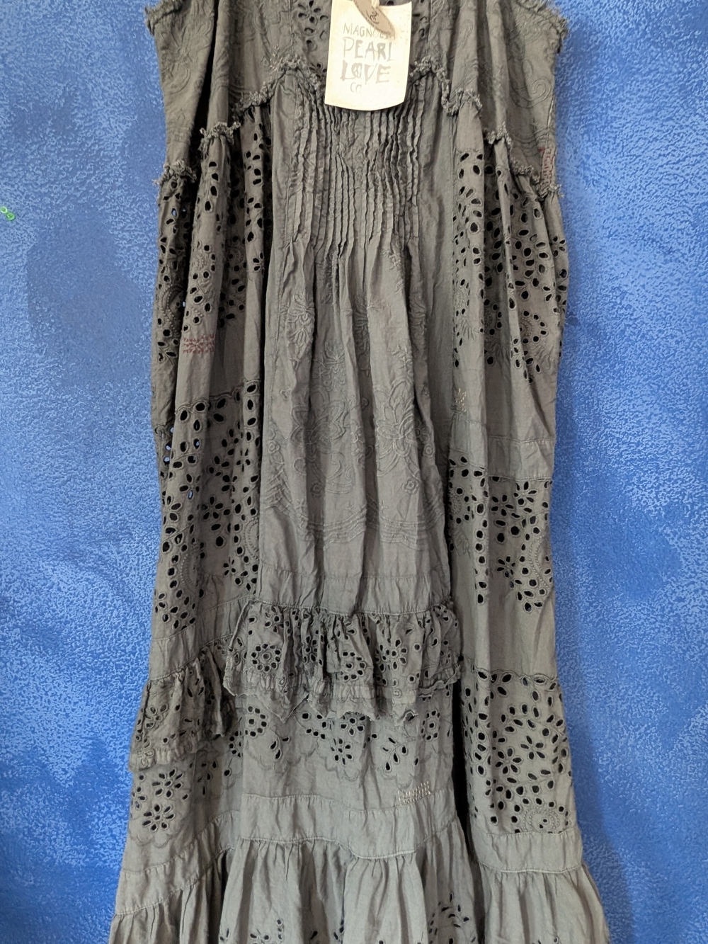 Magnolia Pearl Gray Eyelet Maxi Dress
